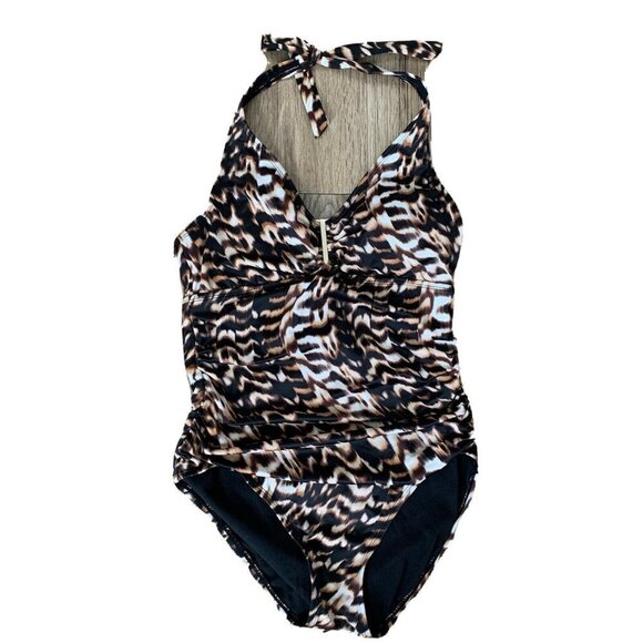Aqua Green Multi Color Animal Print One Piece Swim - Picture 1 of 3